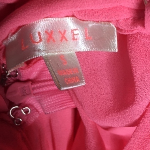 LUXXEL neon pink chiffon lace mini dress - Picture 8 of 12